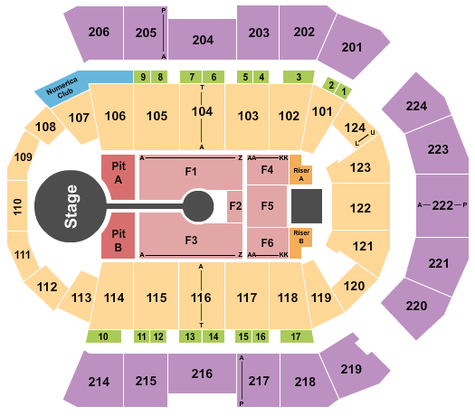 Spokane Arena PBR Seating Chart